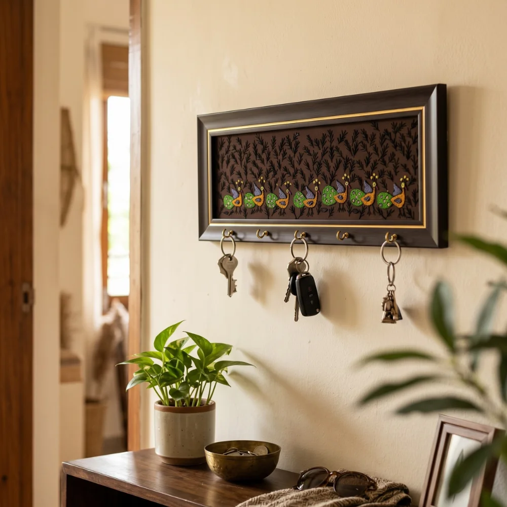 designer-embroidered-key-holder-wall-mounted-wooden-key-rack