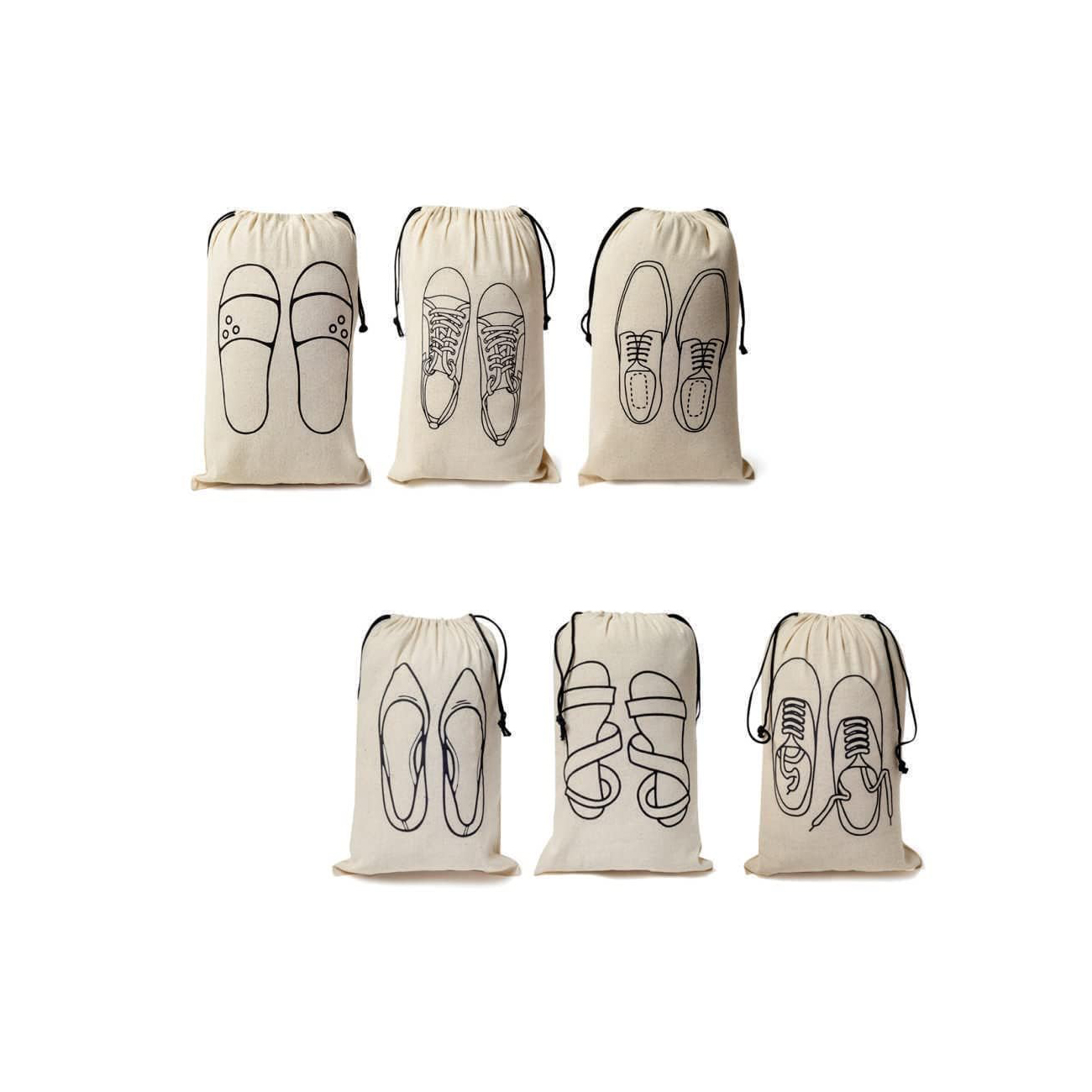 shoe-covers-bags-with-drawstring-closure-handcrafted-doodle-collection-ideal-for-travel-home-and-storage-combo-pack-of-6-off-white-unisex