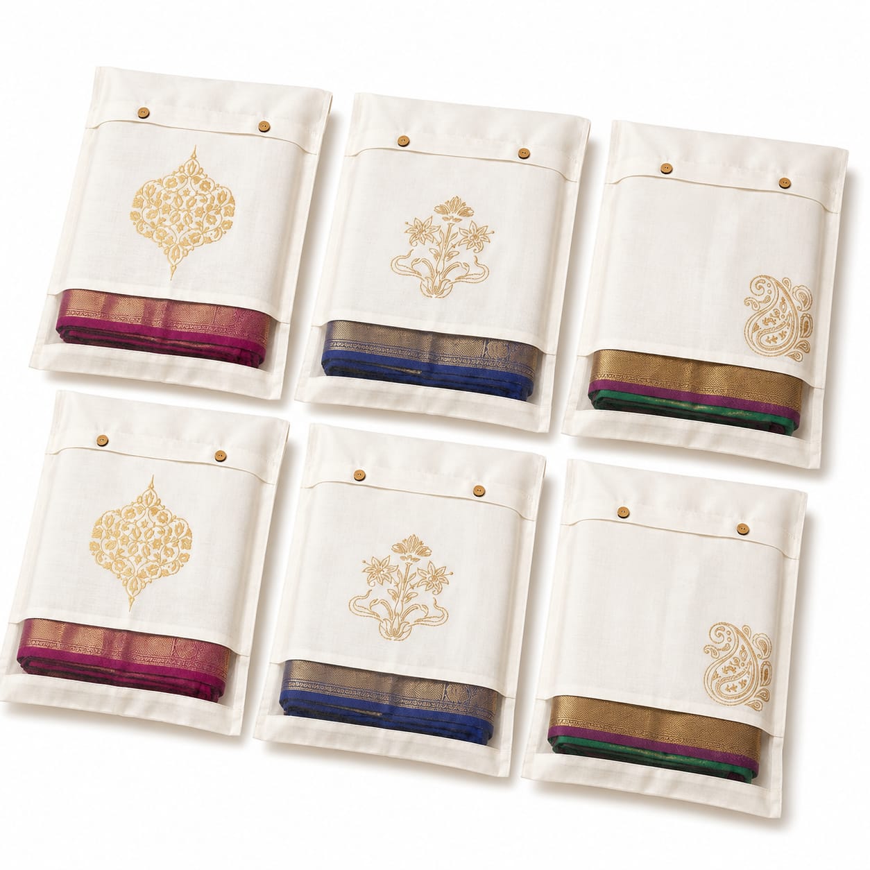 ivillage-silk-saree-cover-for-gifting-and-storage-16-x-14-inch-wardrobe-organizer-bags-with-button-closure-transparent-mesh-window-pack-of-6