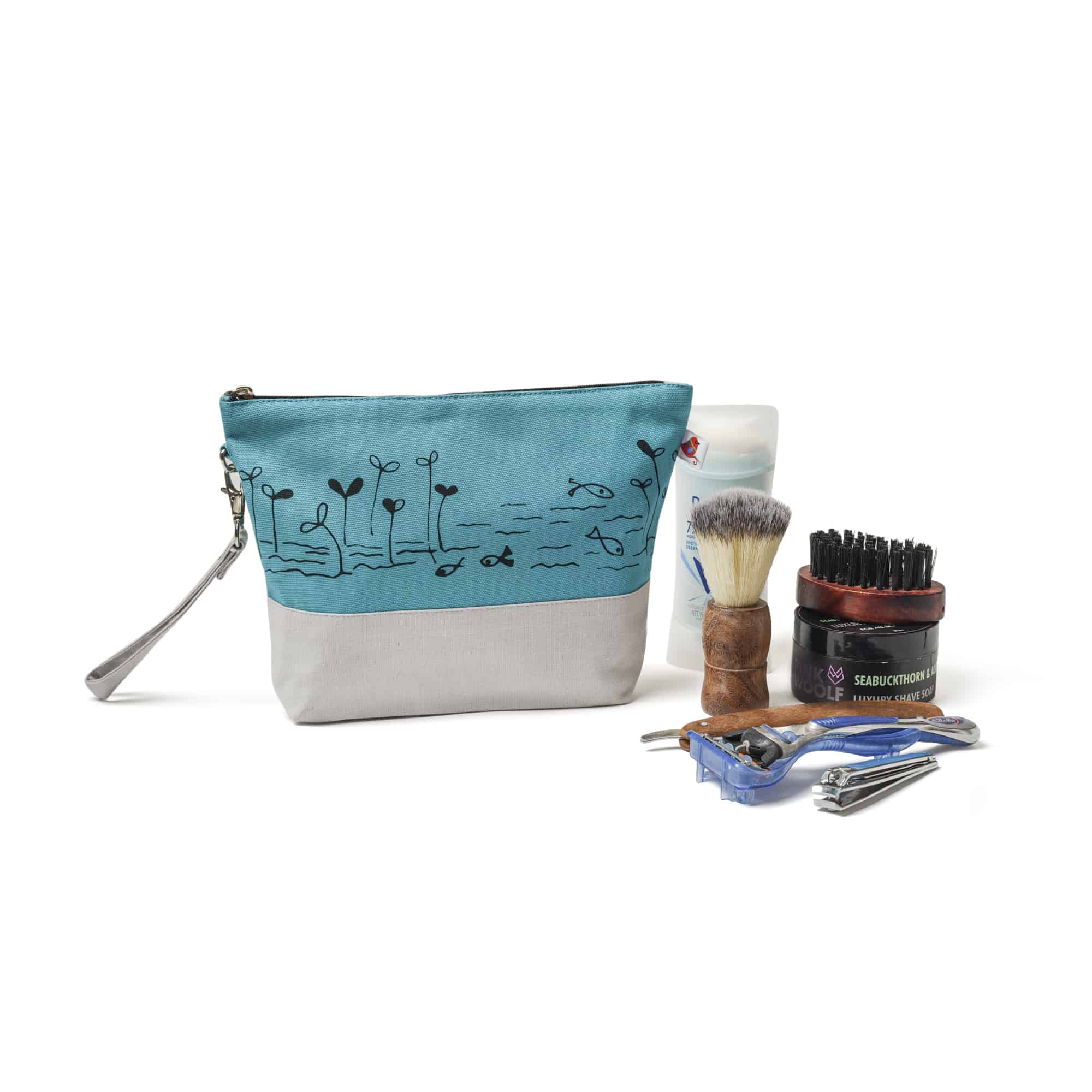 Canvas & Leather Dopp Kit- Blue – Brandless